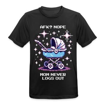 AFK? Mama loggt nie aus | Gamer-Mama, Eltern - Männer T-Shirt atmungsaktiv - Schwarz - Vorne - AI Model Male 178 light (178cm)