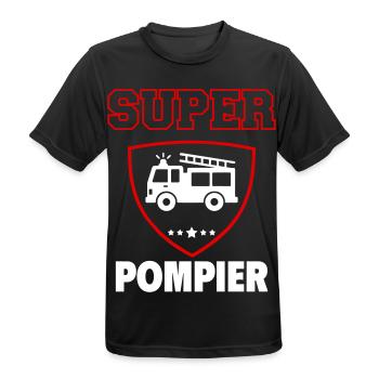 Super Firefighter, Father's Day, Christmas - Men's Breathable T-Shirt - black - Front - AI Model Male 178 light (178cm)