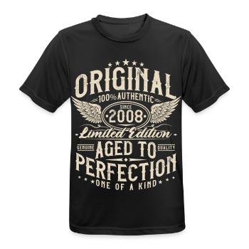 Original_2008_Jahrgang_Geburtstag_Geschenk_Retro - T-shirt respirant Homme - noir - Devant - AI Model Male 178 light (178cm)