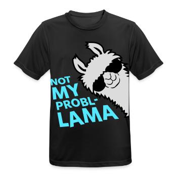 Lama Not My Problama Cool Sonnenbrille Seitlich - Männer T-Shirt atmungsaktiv - Schwarz - Vorne - AI Model Male 178 light (178cm)