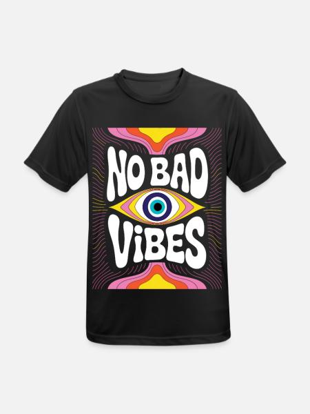 No Bad Vibes Eye Psychedelia - Männer T-Shirt atmungsaktiv - Schwarz