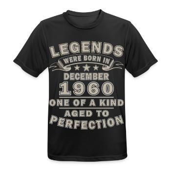 Décembre 1960 Vintage Anniversaire Cadeau Rétro - T-shirt respirant Homme - noir - Devant - AI Model Male 178 light (178cm)