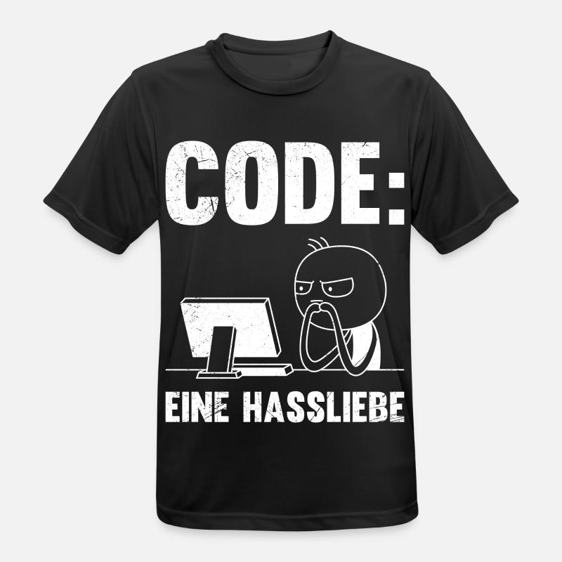 Coder CODE EINE HASSLIEBE LUSTIG - Männer T-Shirt atmungsaktiv - Schwarz