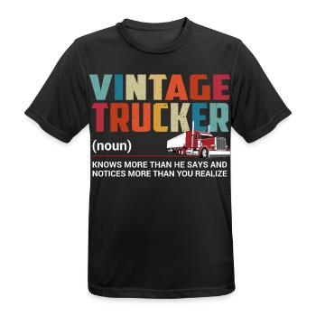 Lkw Fahrer - Männer T-Shirt atmungsaktiv - Schwarz - Vorne - AI Model Male 178 light (178cm)