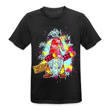 KREATIV WICHTEL Dab Graffiti Künstler XMas  - Männer T-Shirt atmungsaktiv - Schwarz - Vorne - AI Model Male 178 light (178cm)