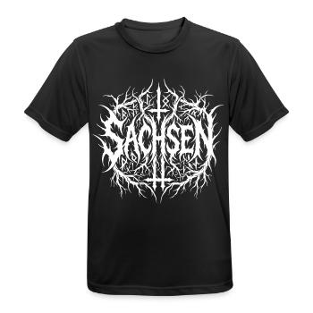 Sachsen Black Metal Logo - Männer T-Shirt atmungsaktiv - Schwarz - Vorne - AI Model Male 178 light (178cm)