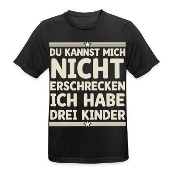 3 enfants Maman Maman Papa Père - T-shirt respirant Homme - noir - Devant - AI Model Male 178 light (178cm)
