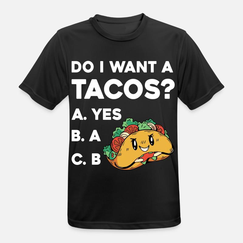 Taco Frage: Ja Oder Nein - Männer T-Shirt atmungsaktiv - Schwarz
