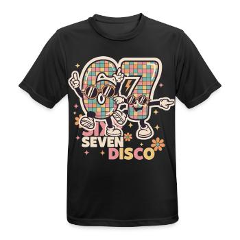 67 Six Seven Drôle Italie Disco Ball Rétro - T-shirt respirant Homme - noir - Devant - AI Model Male 178 light (178cm)