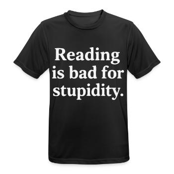 La lecture nuit à la stupidité - T-shirt respirant Homme - noir - Devant - AI Model Male 178 light (178cm)