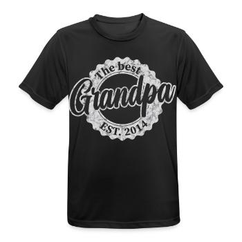 The Best Grandpa since 2014 - Men's Breathable T-Shirt - black - Front - AI Model Male 178 light (178cm)
