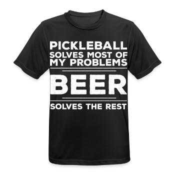 Le pickleball résout la plupart de mes problèmes La bière résout - T-shirt respirant Homme - noir - Devant - AI Model Male 178 light (178cm)