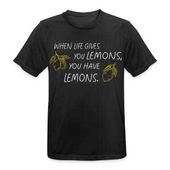 When Life Gives You Lemons Statement - Men's Breathable T-Shirt - black - Front - AI Model Male 178 light (178cm)