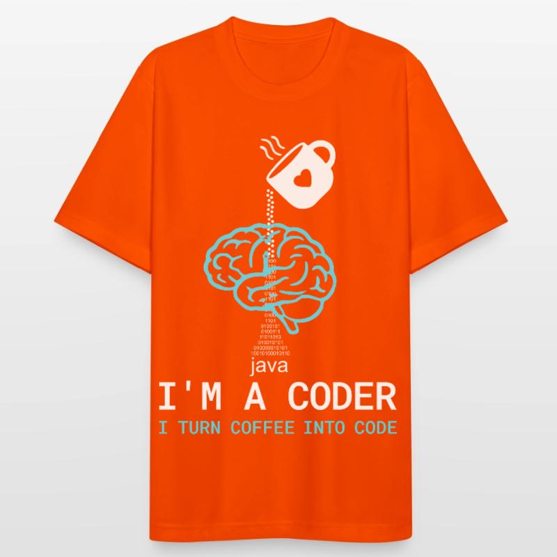 Coder T-Shirt: Coffee into Code – Nerdy Programmie Men's Breathable T-Shirt