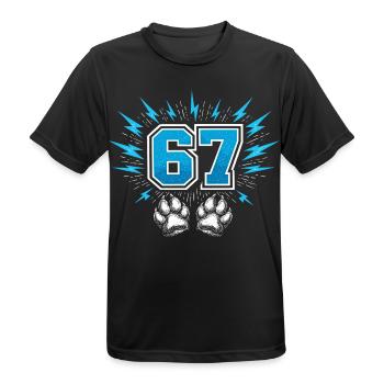 67 Six Seven Meme Funny | Dog Paw - Men's Breathable T-Shirt - black - Front - AI Model Male 178 light (178cm)