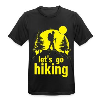 Let's go hiking mountaineer hiker silhouette - Men's Breathable T-Shirt - black - Front - AI Model Male 178 light (178cm)