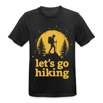 Let's go hiking mountaineer hiker silhouette - Men's Breathable T-Shirt - black - Front - AI Model Male 178 light (178cm)