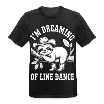 Faultier Cowboy tanzt Line Dance - Männer T-Shirt atmungsaktiv - Schwarz - Vorne - AI Model Male 178 light (178cm)