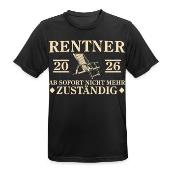 Retraite 2026 Retraite Non responsable - T-shirt respirant Homme - noir - Devant - AI Model Male 178 light (178cm)