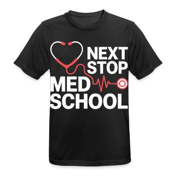 Med School Stethoscope Heart Tea - Men's Breathable T-Shirt - black - Front - AI Model Male 178 light (178cm)