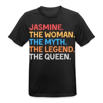 Jasmine The Woman The Myth The Legend The Queen - Men's Breathable T-Shirt - black - Front - AI Model Male 178 light (178cm)