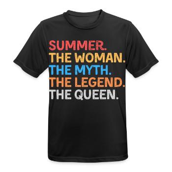 Summer La Femme Le Mythe La Légende La Reine - T-shirt respirant Homme - noir - Devant - AI Model Male 178 light (178cm)