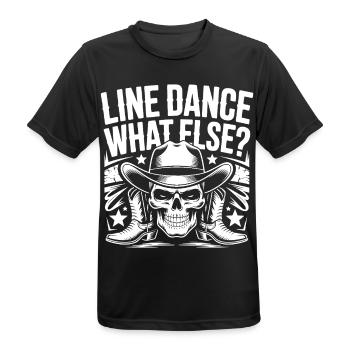 Line Dance Skull Cowboy - Men's Breathable T-Shirt - black - Front - AI Model Male 178 light (178cm)