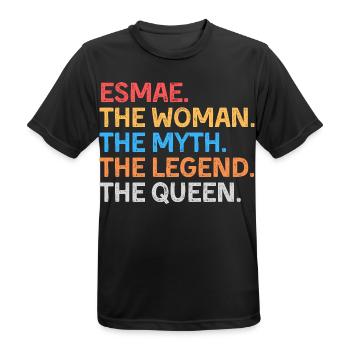 Esmae La Femme Le Mythe La Légende La Reine - T-shirt respirant Homme - noir - Devant - AI Model Male 178 light (178cm)