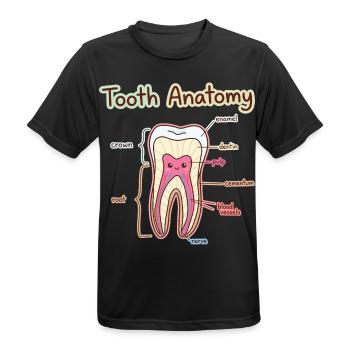 Dentiste assistant dentaire en anatomie dentaire - T-shirt respirant Homme - noir - Devant - AI Model Male 178 light (178cm)