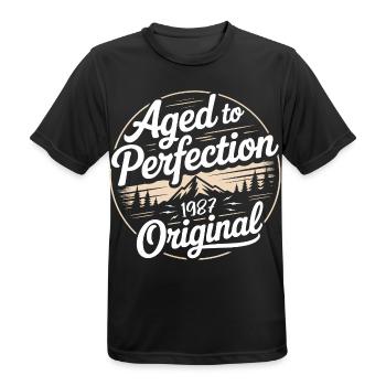 Jahrgang 1987 geboren Retro Original 1987 - Männer T-Shirt atmungsaktiv - Schwarz - Vorne - AI Model Male 178 light (178cm)