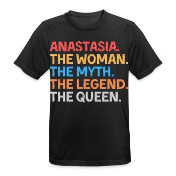 Anastasia La Femme Le Mythe La Légende La Reine - T-shirt respirant Homme - noir - Devant - AI Model Male 178 light (178cm)