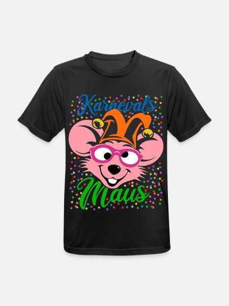 Karnevals Maus | Big Face Kostüm Verkleidung - Männer T-Shirt atmungsaktiv - Schwarz