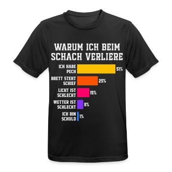 Warum ich beim Squash verliere Squash - Männer T-Shirt atmungsaktiv - Schwarz - Vorne - AI Model Male 178 light (178cm)