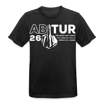 Abitur 2026 - J’ai dû étudier longtemps - T-shirt respirant Homme - noir - Devant - AI Model Male 178 light (178cm)