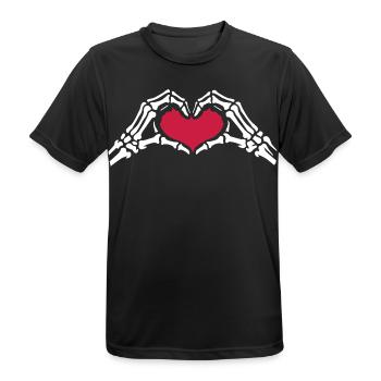 Skelett Hände Herz Liebe Valentins Tag - Männer T-Shirt atmungsaktiv - Schwarz - Vorne - AI Model Male 178 light (178cm)