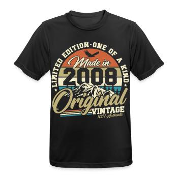 2008 Vintage 18th Birthday Retro Gift - Men's Breathable T-Shirt - black - Front - AI Model Male 178 light (178cm)
