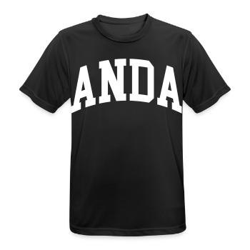 Anda - T-shirt respirant Homme - noir - Devant - AI Model Male 178 light (178cm)