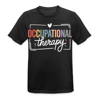 Colored Occupational Therapy Typography - Men's Breathable T-Shirt - black - Front - AI Model Male 178 light (178cm)