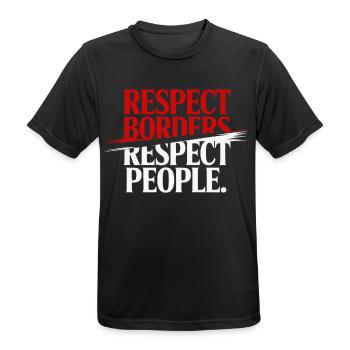 Respecter les frontières Respecter les gens - Groenland - T-shirt respirant Homme - noir - Devant - AI Model Male 178 light (178cm)