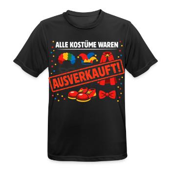 Alle Kostüme Waren Ausverkauft Fasching - Männer T-Shirt atmungsaktiv - Schwarz - Vorne - AI Model Male 178 light (178cm)