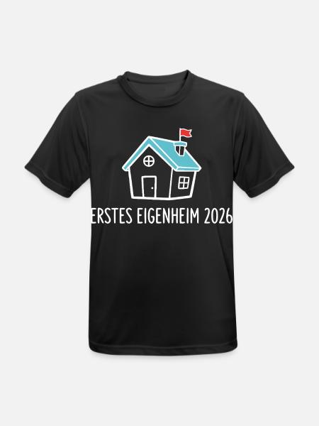 Erstes Eigenheim 2026 Hausbau - Männer T-Shirt atmungsaktiv - Schwarz