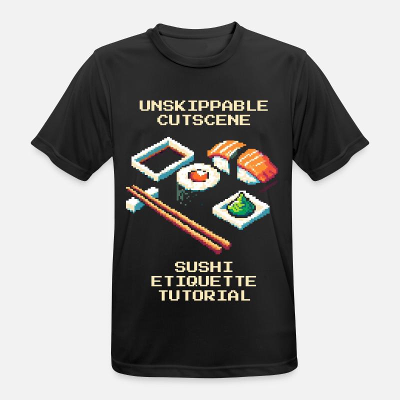 Unstoppable Cutscene | Sushi Etiquette Tutorial - Men's Breathable T-Shirt - black