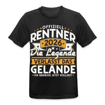 Retraités 2026 - La légende quitte le site - T-shirt respirant Homme - noir - Devant - AI Model Male 178 light (178cm)