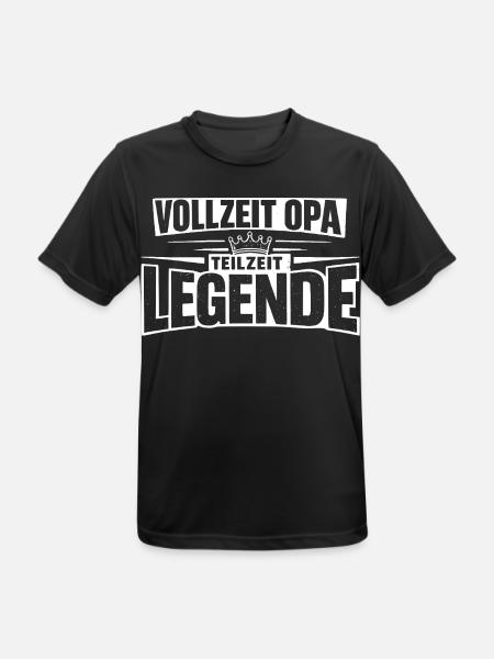 Vollzeit Opa, Teilzeit Legende - Männer T-Shirt atmungsaktiv - Schwarz