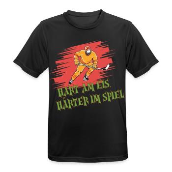 Eishockey Spruch – T-Shirt für Fans - Men's Breathable T-Shirt - black - Front - AI Model Male 178 light (178cm)