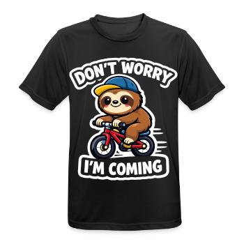 Sloth Kawaii Bicycle Gift Cute - Men's Breathable T-Shirt - black - Front - AI Model Male 178 light (178cm)