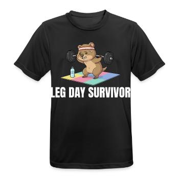 Leg Day Survivor Quokka Workout - Männer T-Shirt atmungsaktiv - Schwarz - Vorne - AI Model Male 178 light (178cm)