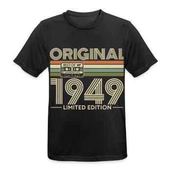 Original 1949 Édition Limitée Retro - T-shirt respirant Homme - noir - Devant - AI Model Male 178 light (178cm)