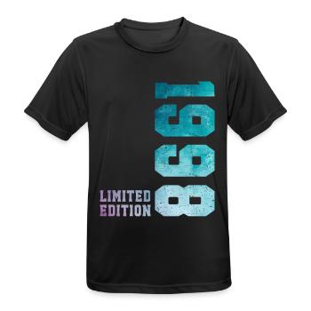 1998 Limited Edition 28-jähriges Jubiläum - Männer T-Shirt atmungsaktiv - Schwarz - Vorne - AI Model Male 178 light (178cm)