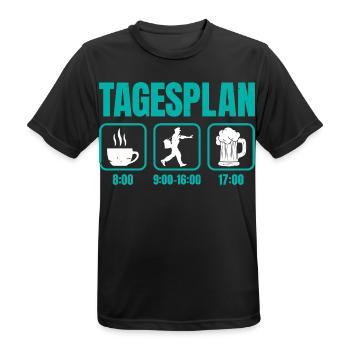 Postman DAILY SCHEDULE Delivering Packages Funny - Men's Breathable T-Shirt - black - Front - AI Model Male 178 light (178cm)
